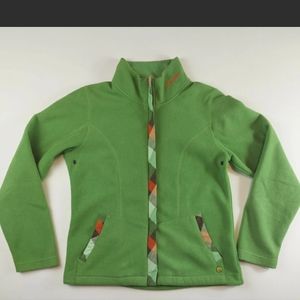 Burton Neon Green Pull Up Fleece Jacket with Full Zipper